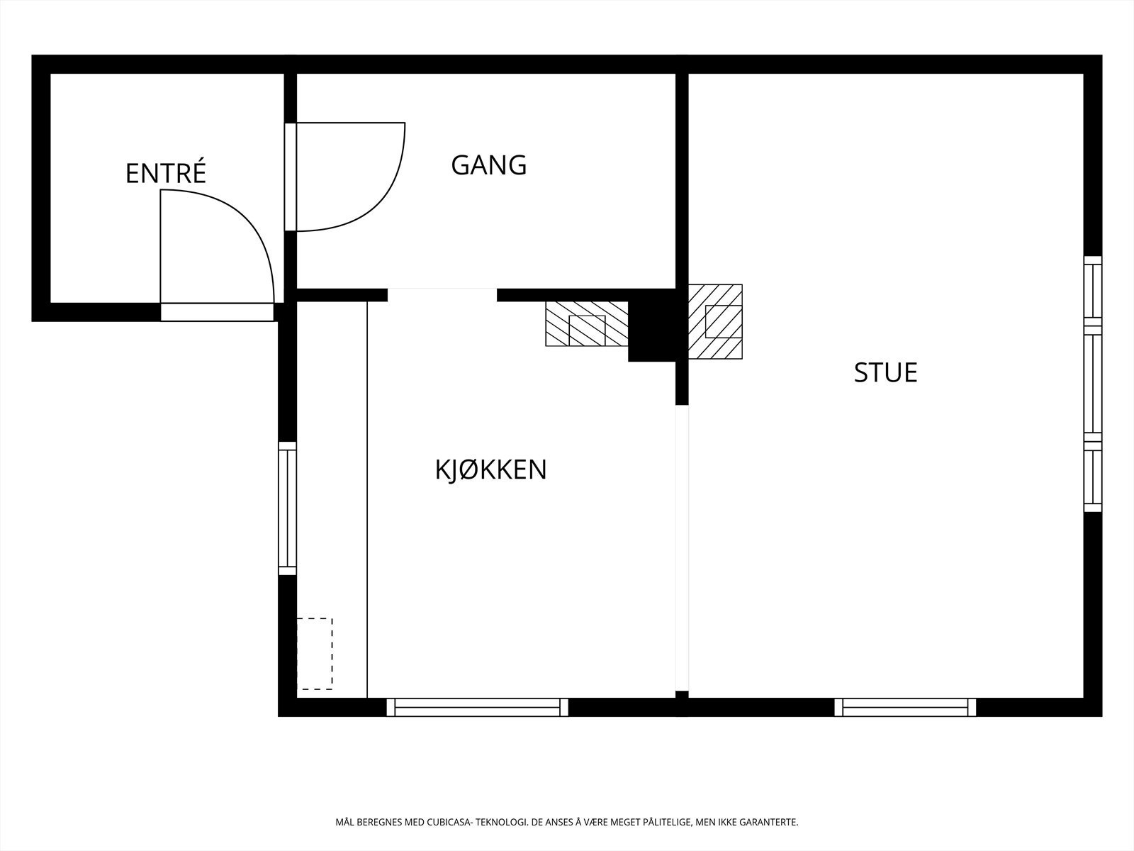 Plantegning, bryggerhus i 1. etg. Galleribilde