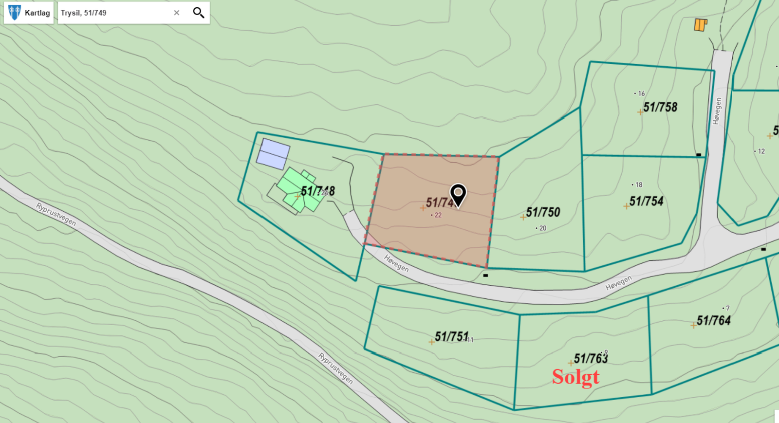 Situasjonskart tomt 749 Galleribilde