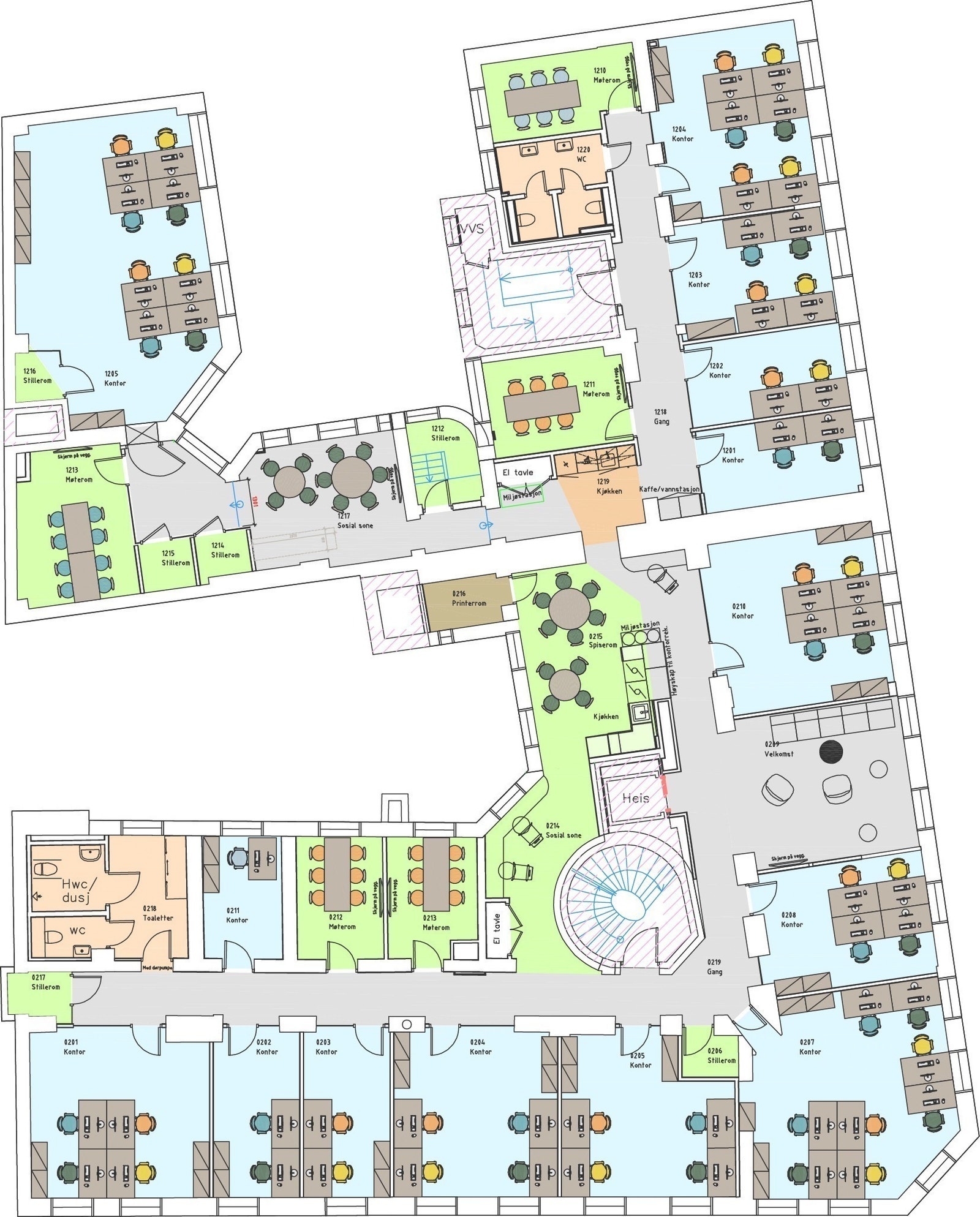 Kontor 205, 210 og 1203 er ledige Galleribilde