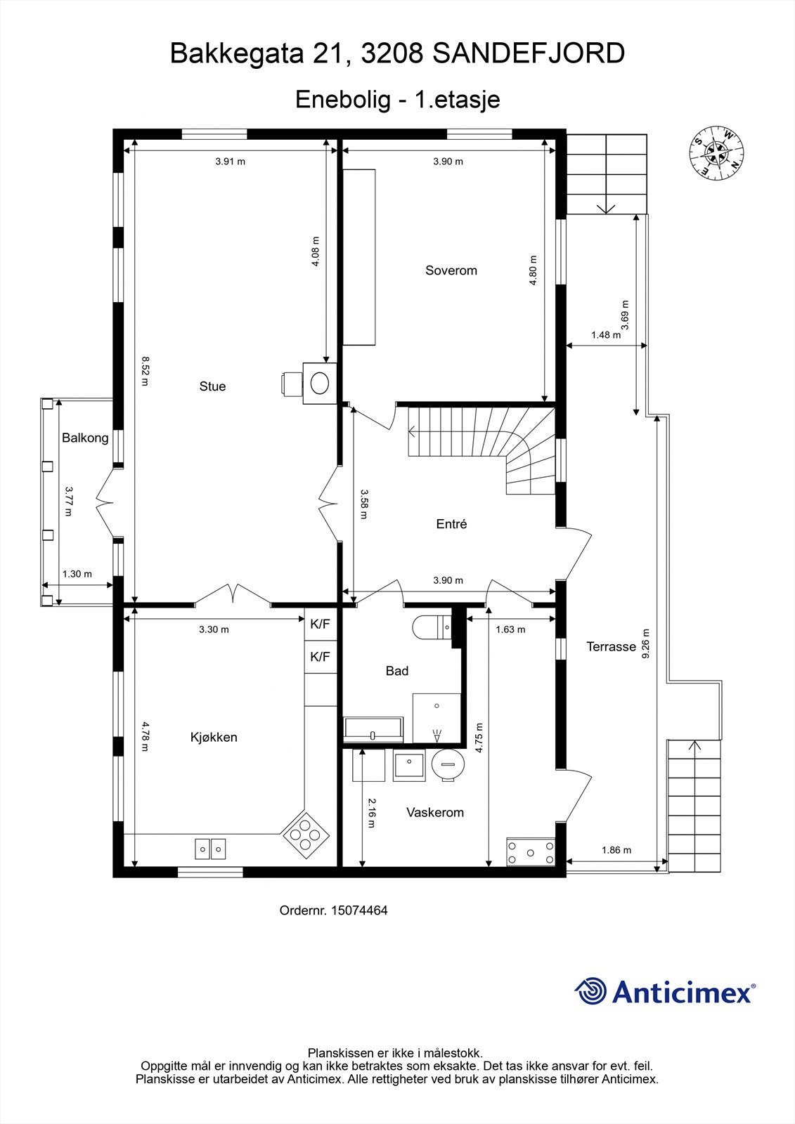 Plantegning - 1.etasje. Galleribilde