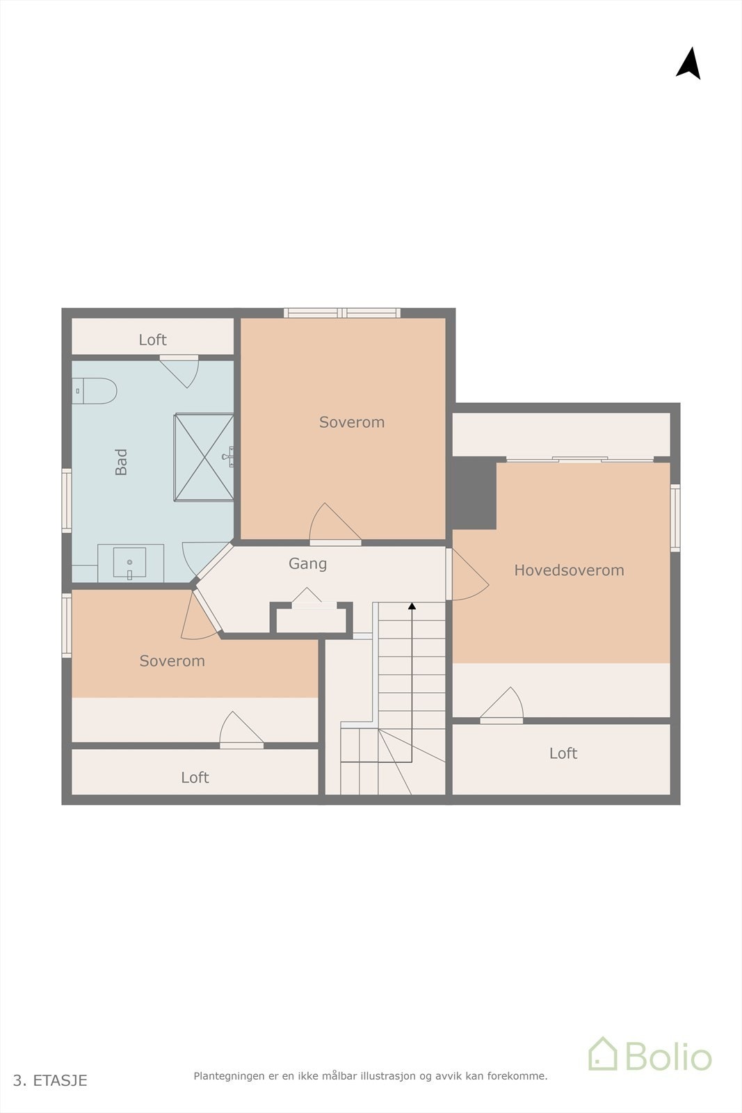 Plantegning loft. Galleribilde