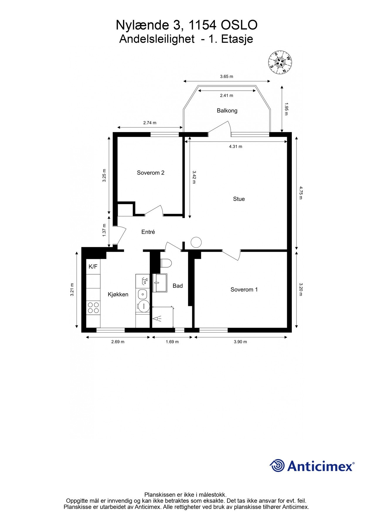 Plantegning - 1.etasje Galleribilde