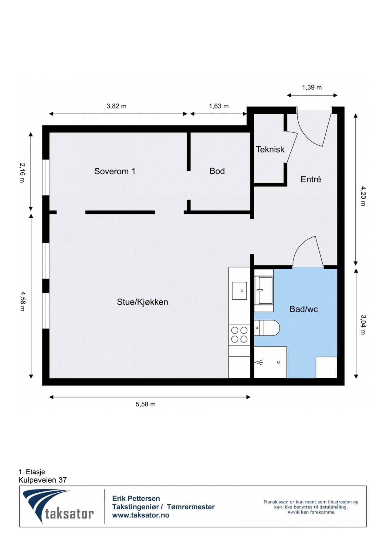 Målsatt plantegning Galleribilde