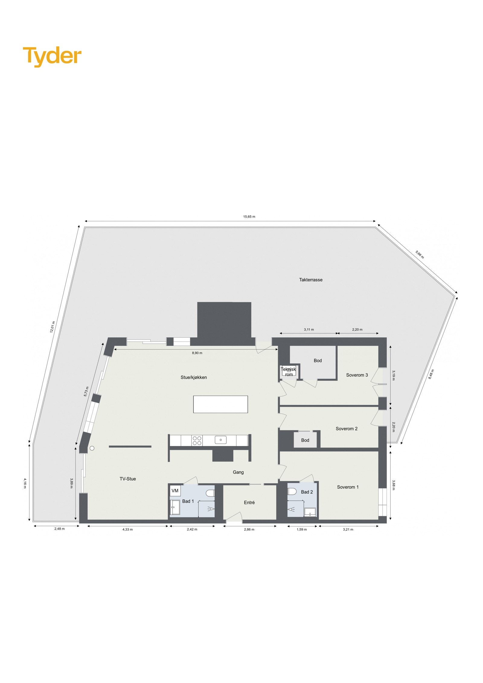 Plantegning - Hoffsveien 47 A - 4. etasje. Galleribilde