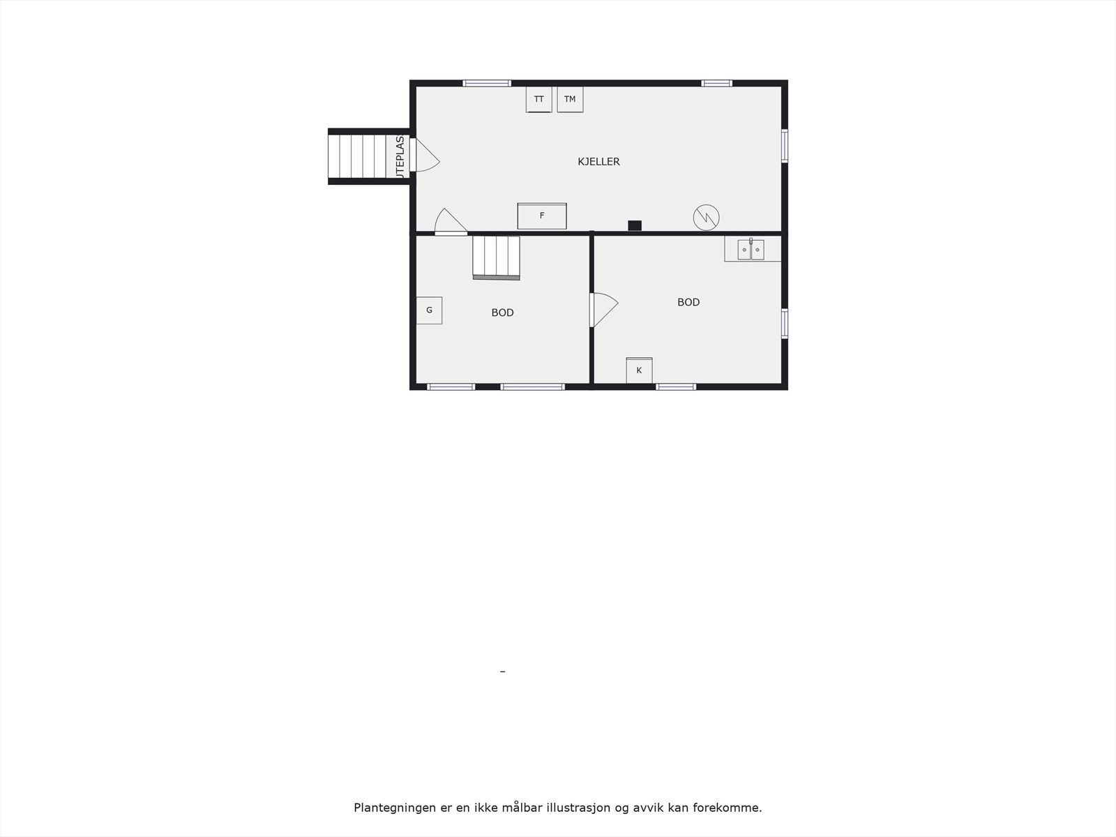 Planskisse kjeller. Galleribilde