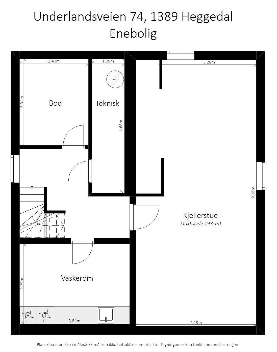 Plantegning kjeller. Galleribilde