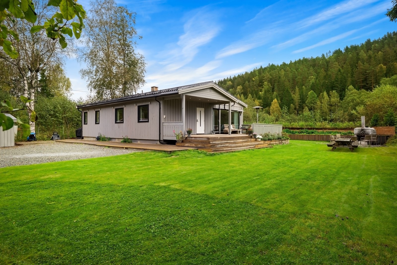 Stor gressplen med masse plass og gode solforhold på sommeren. Galleribilde