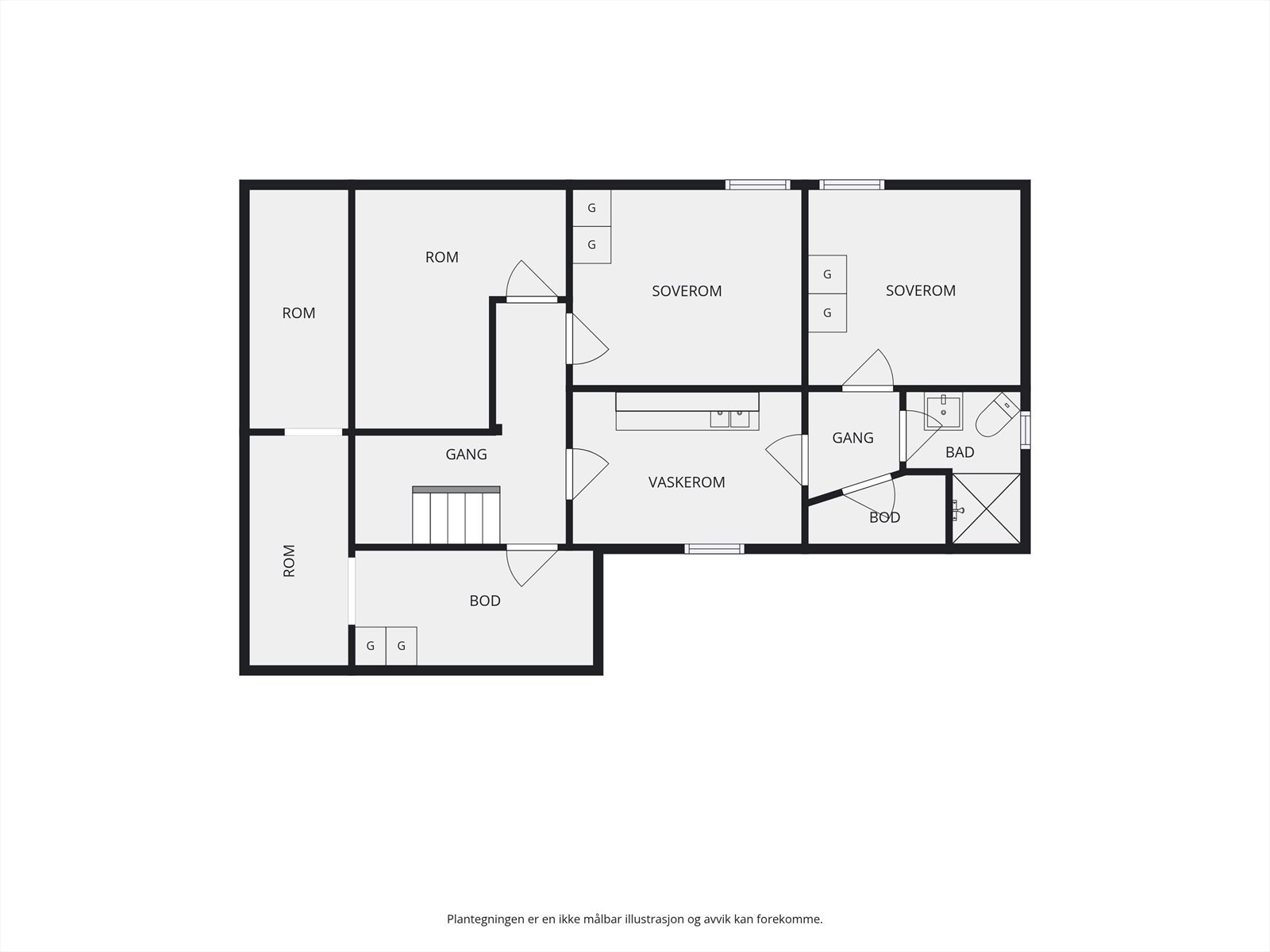 Plantegning kjeller. Galleribilde