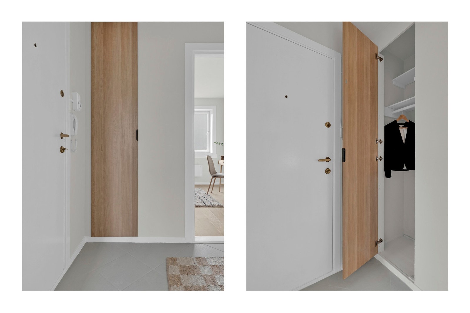 I entré er det en praktisk og integrert garderobe, hvor du kan henge yttertøy og sette fra deg sko. Galleribilde