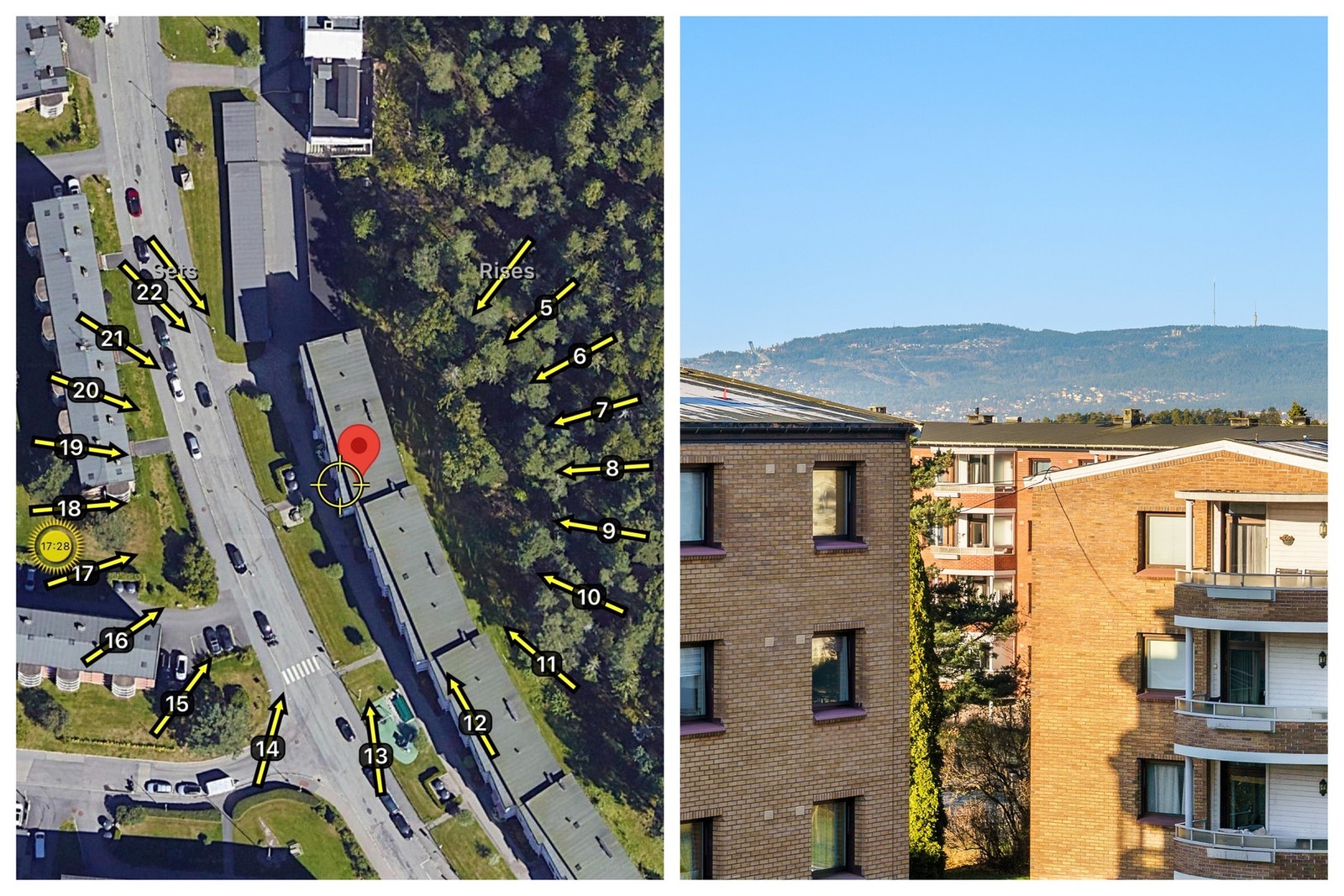 Balkongen ligger vendt mot vest, og byr på optimale solforhold store deler av dagen, sommerstid. Galleribilde