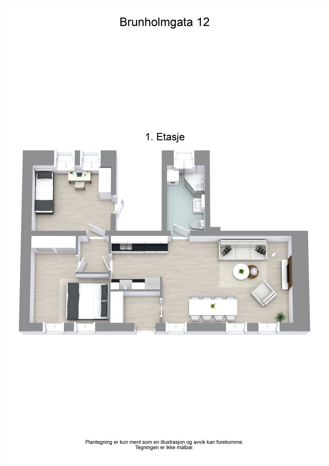 Plantegning 3D Galleribilde