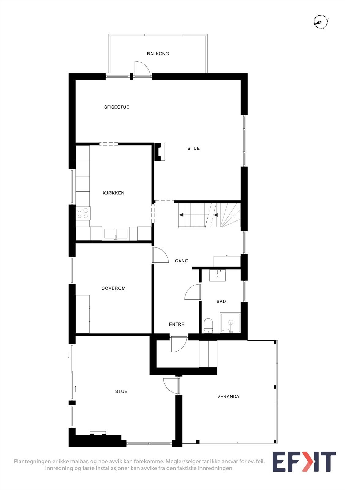 Første etasje har en god planløsning med mulighet for å samle alle nødvendige funksjoner på én flate. Galleribilde
