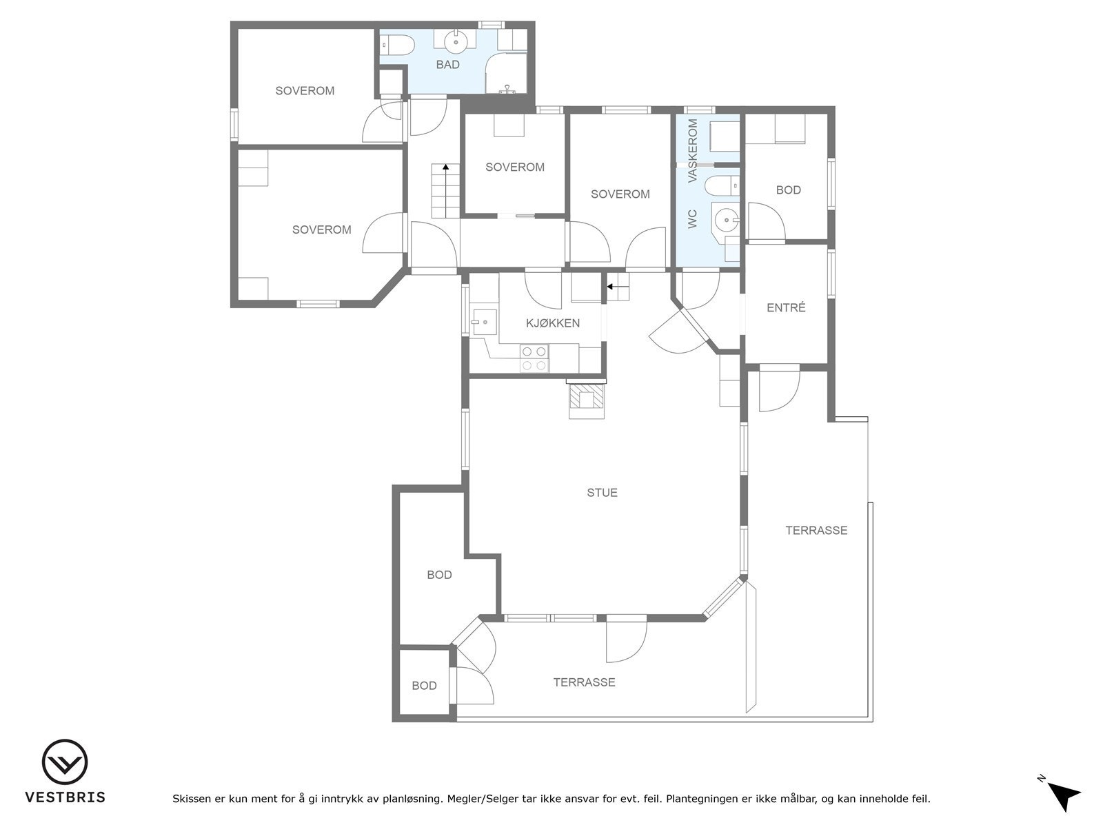Plantegning hovedetasje. Galleribilde