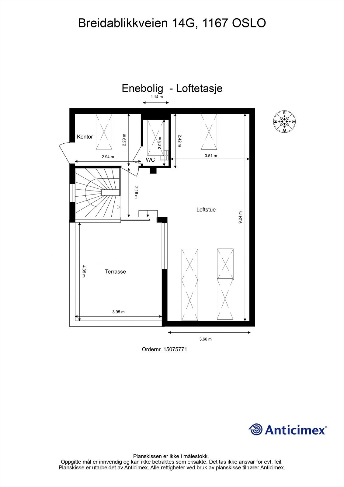 Plantegning loftstasje. Galleribilde
