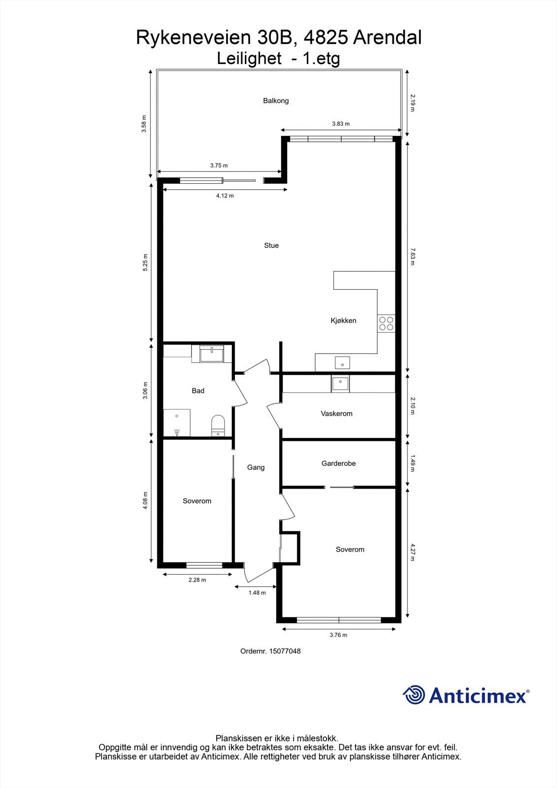 Plantegning leilighet 1. etasje. Galleribilde