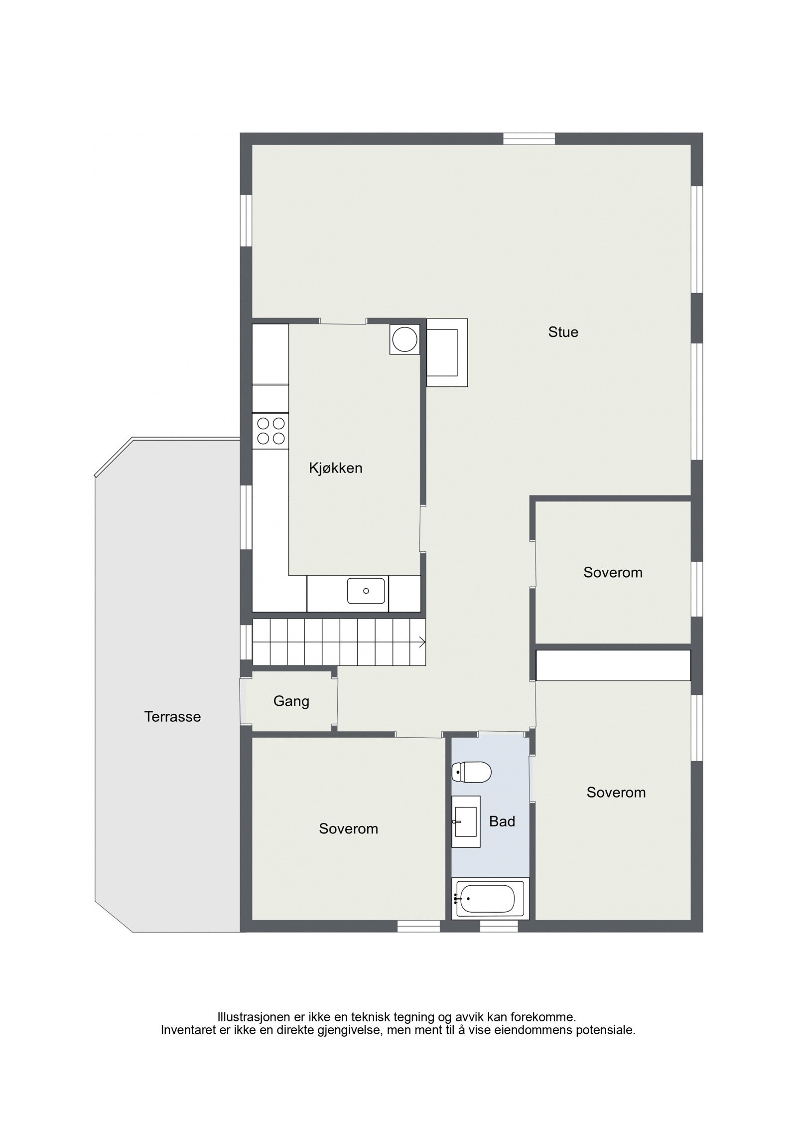 Plantegning - Første etasje. Galleribilde