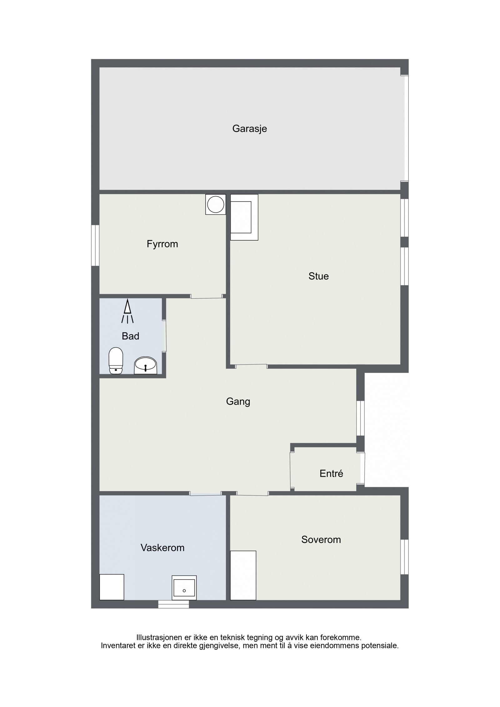 Plantegning - Underetasje. Galleribilde