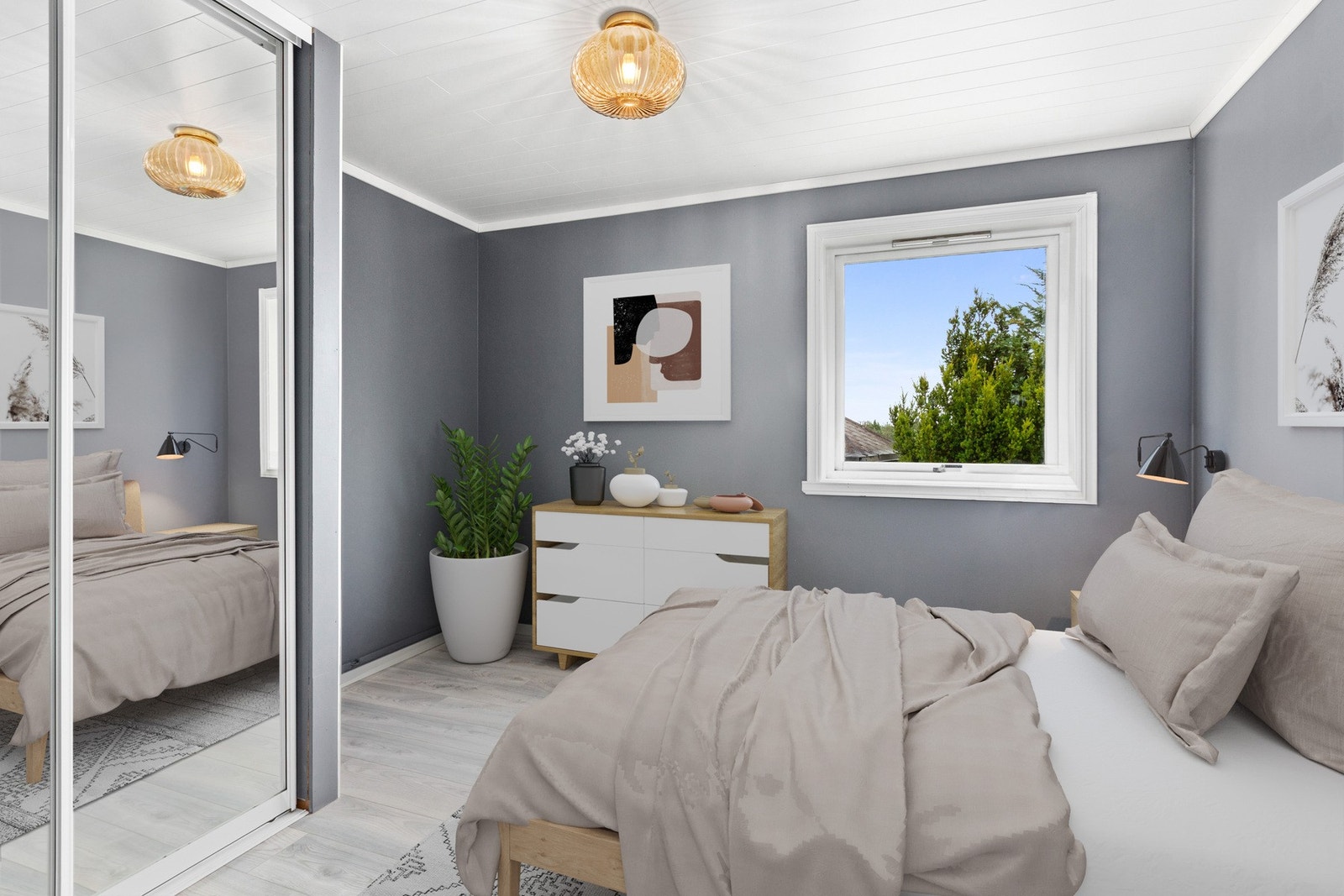 Digitalt stylet bilde av kontor. Galleribilde