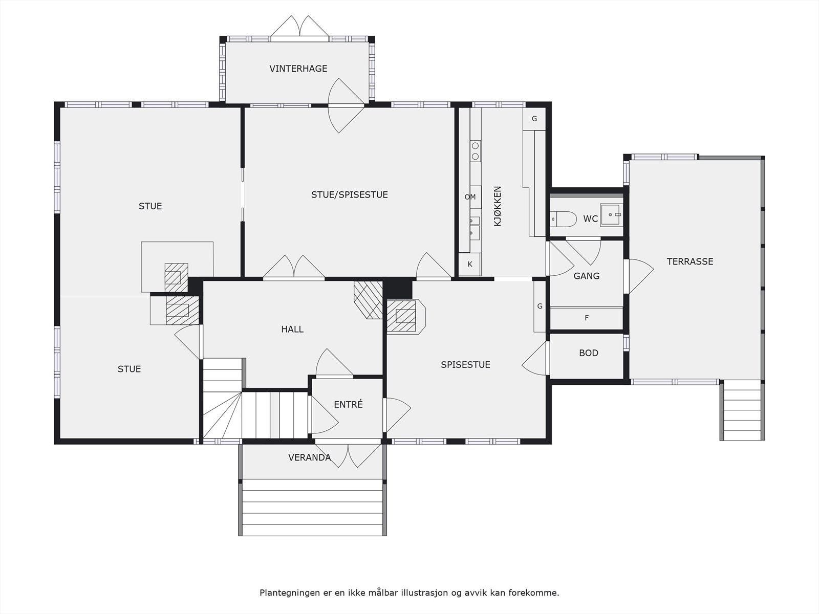 Planskisse 1. etasje. Galleribilde