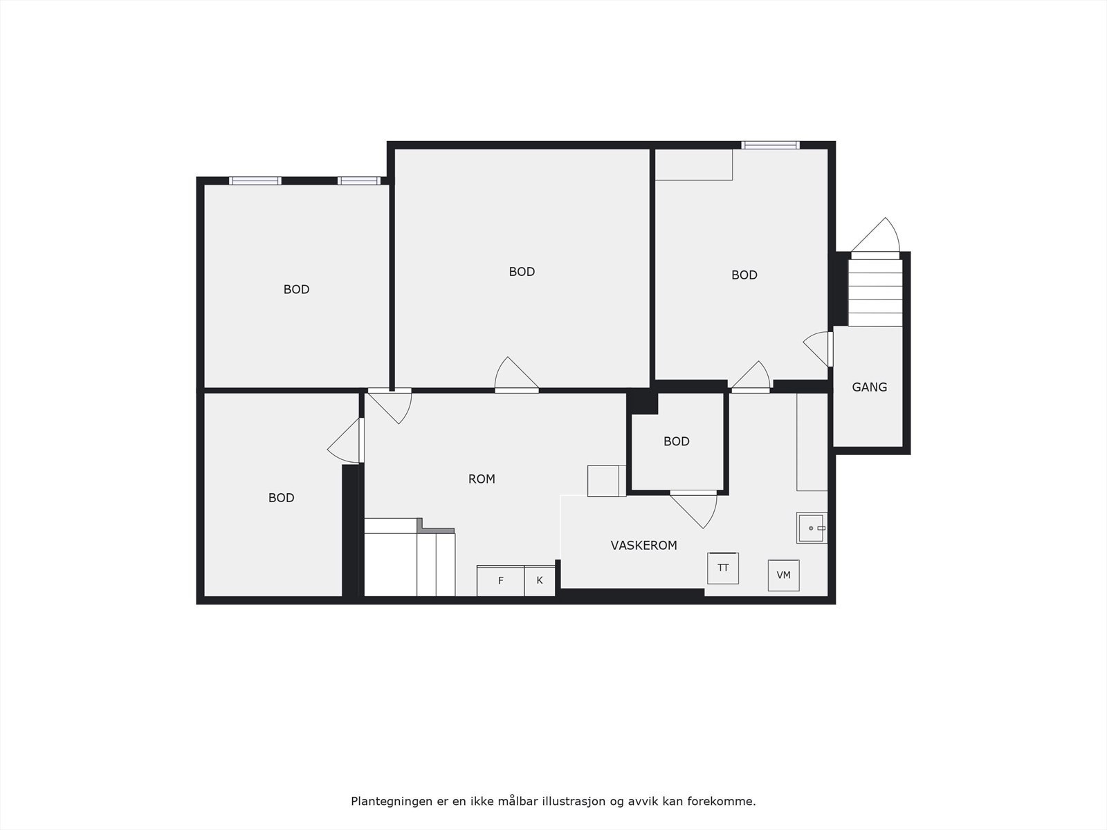 Planskisse kjeller. Galleribilde