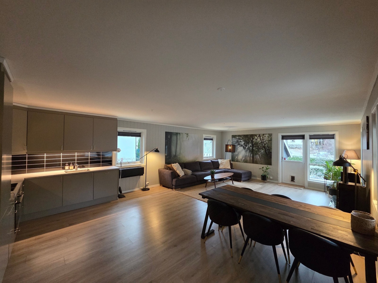 Stue og kjøkken sett fra entre/gang Galleribilde