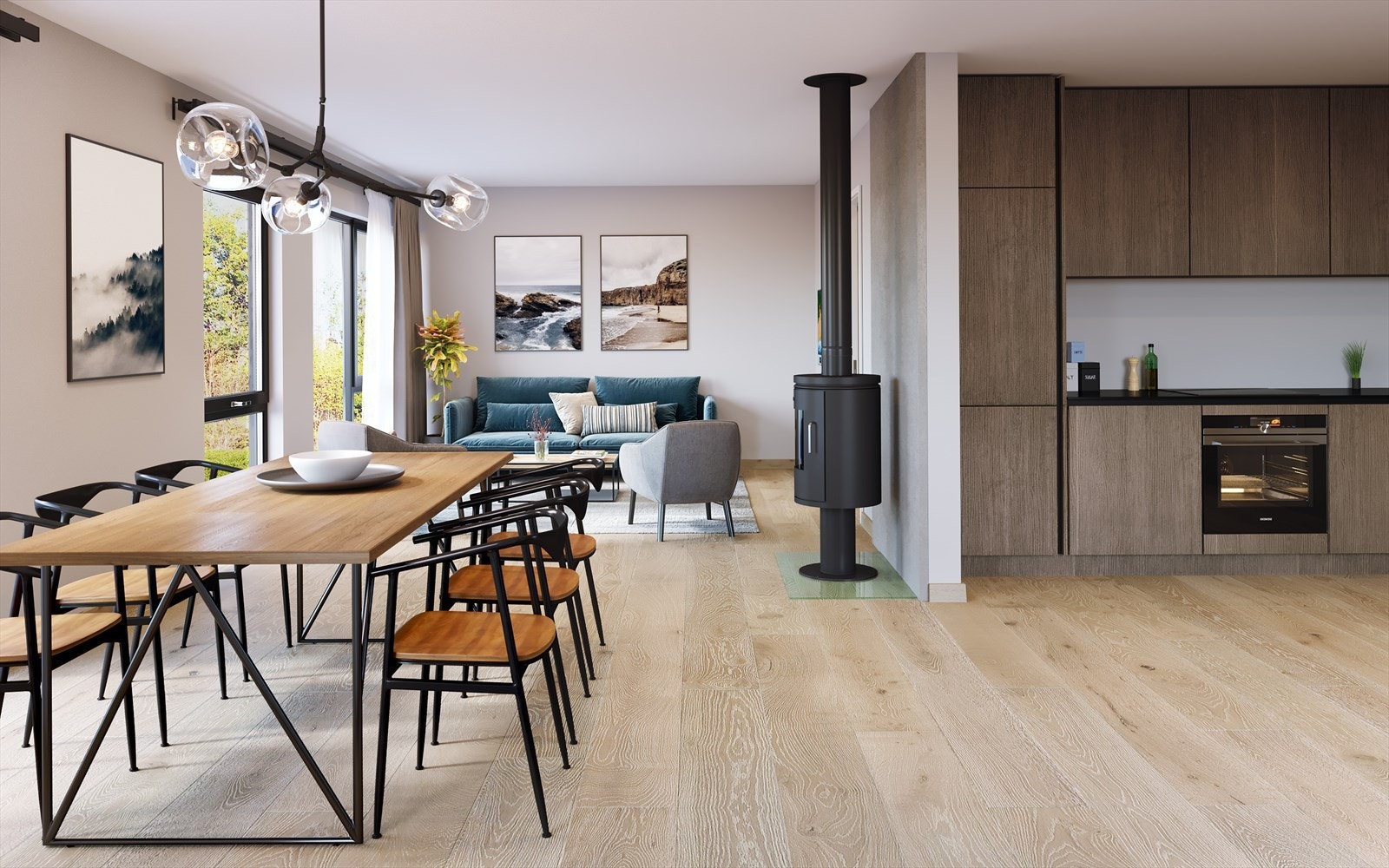 Hus A & C - Stue. Bildet er ment som illustrasjon og avvik vil forekomme Galleribilde