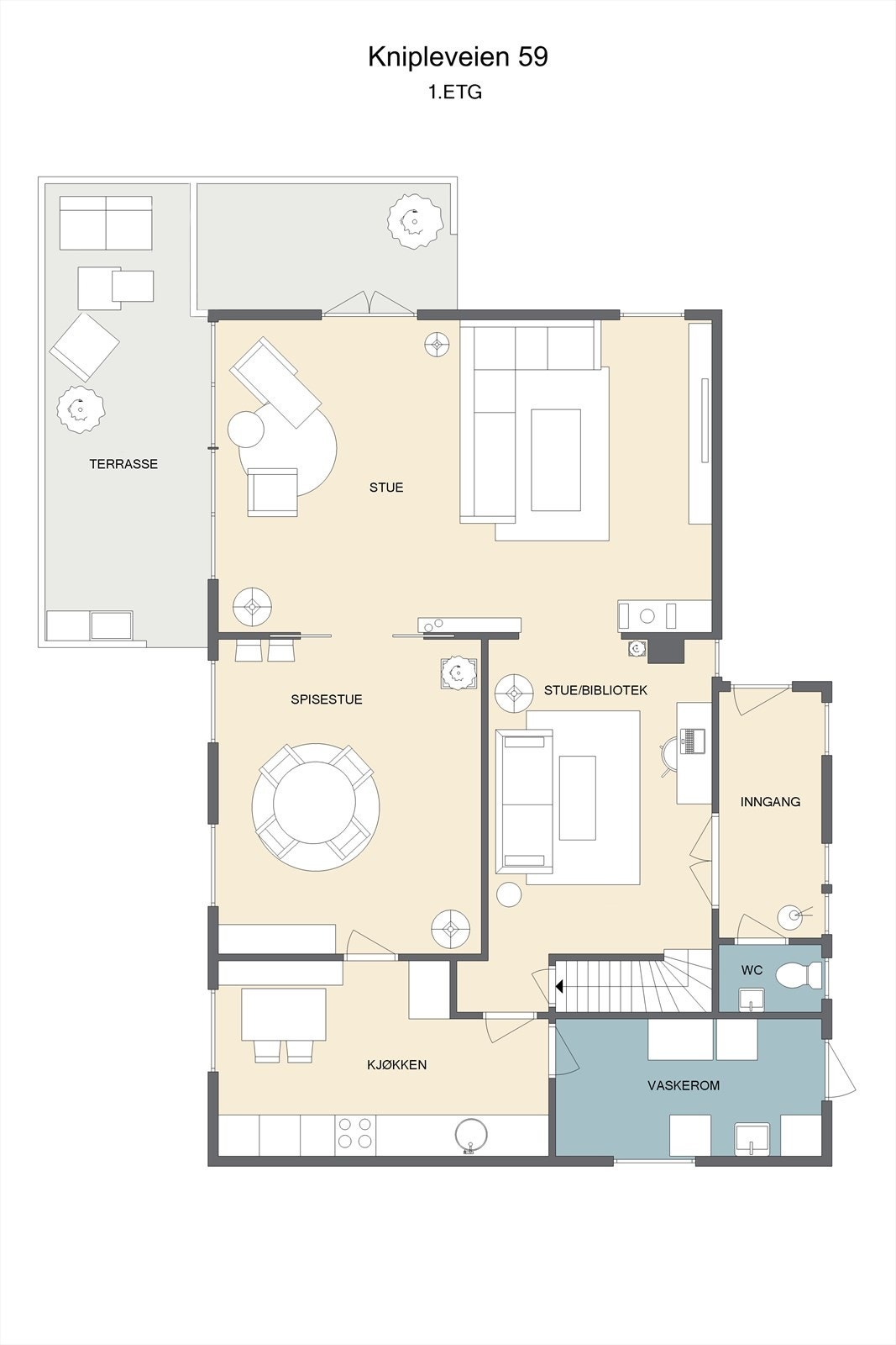 Plantegning 1. etasje Galleribilde