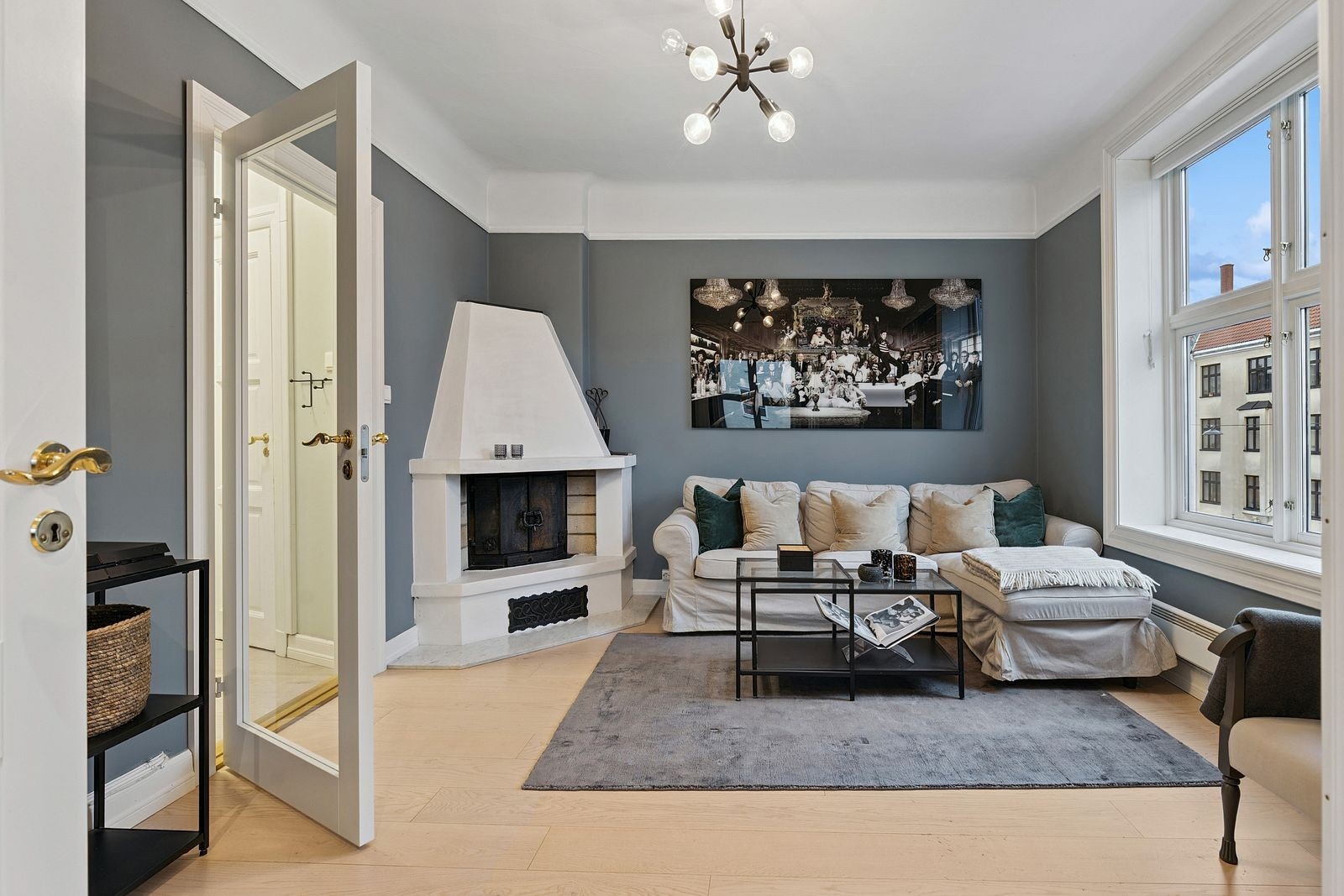 Stue med Peis Galleribilde