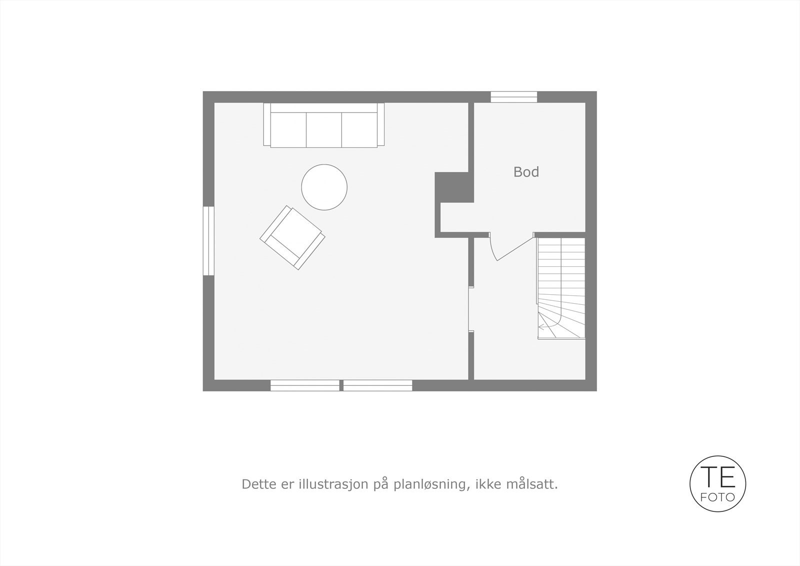 Planløsning 3.etasje(loft). Galleribilde