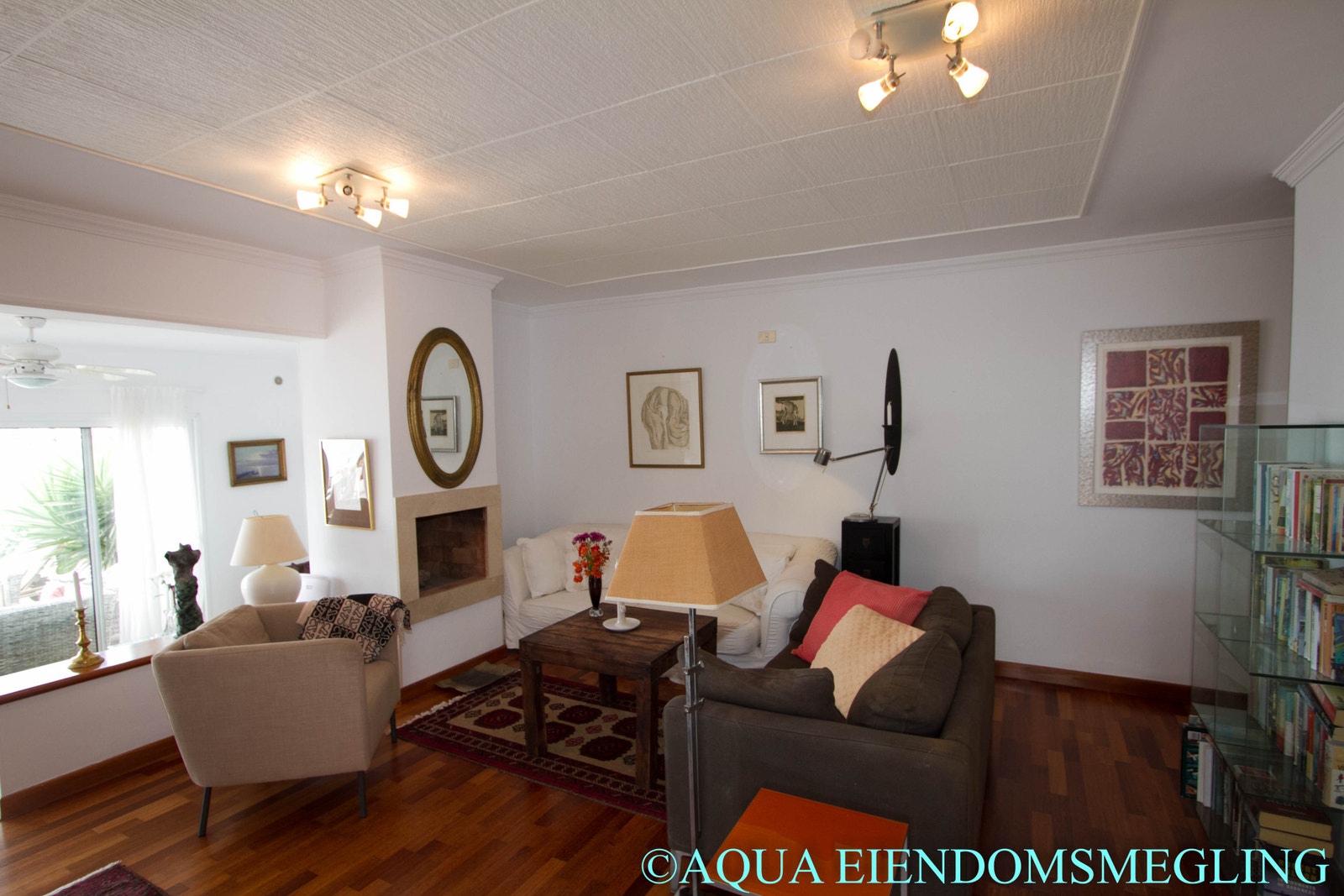 Stue med peis Galleribilde