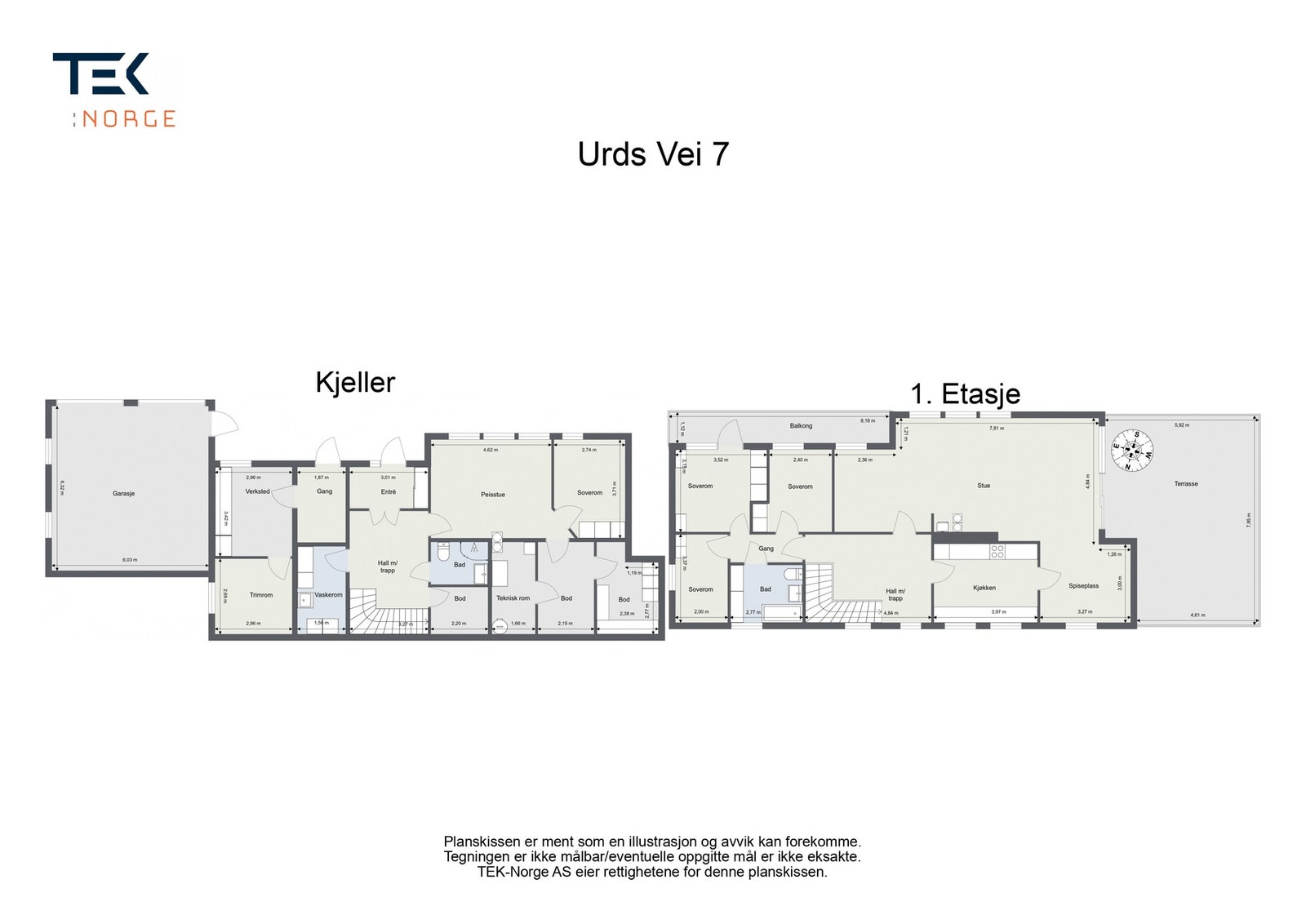 Plantegninger Urds vei 7, Rykkinn Galleribilde