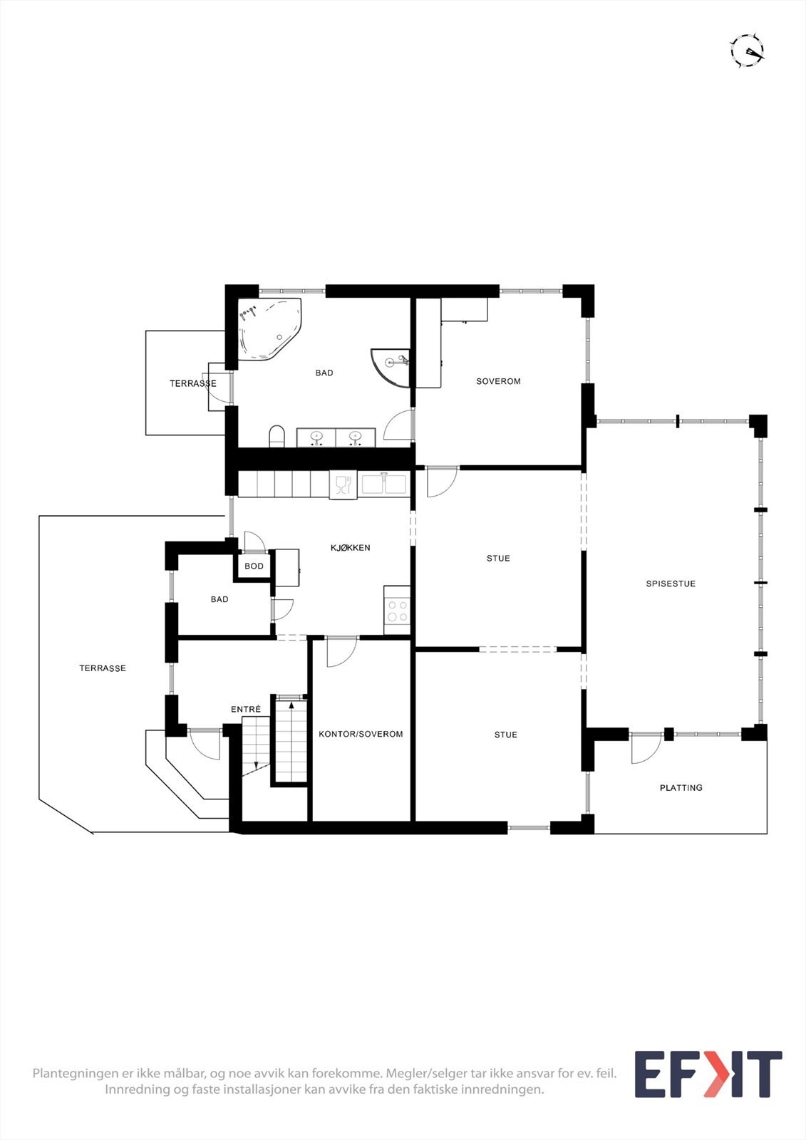 Plantegning 1. etasje Galleribilde