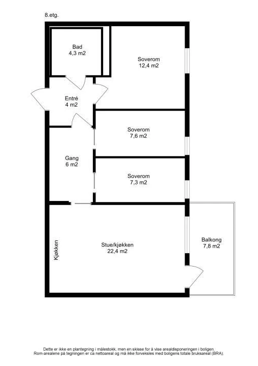 Ta en titt på planskissen og gjør deg kjent med romfordelingen! Skulle ikke oppsatt visningstidspunkt passe - ta kontakt med megler på 476 88 491, så finner vi en løsning. Galleribilde