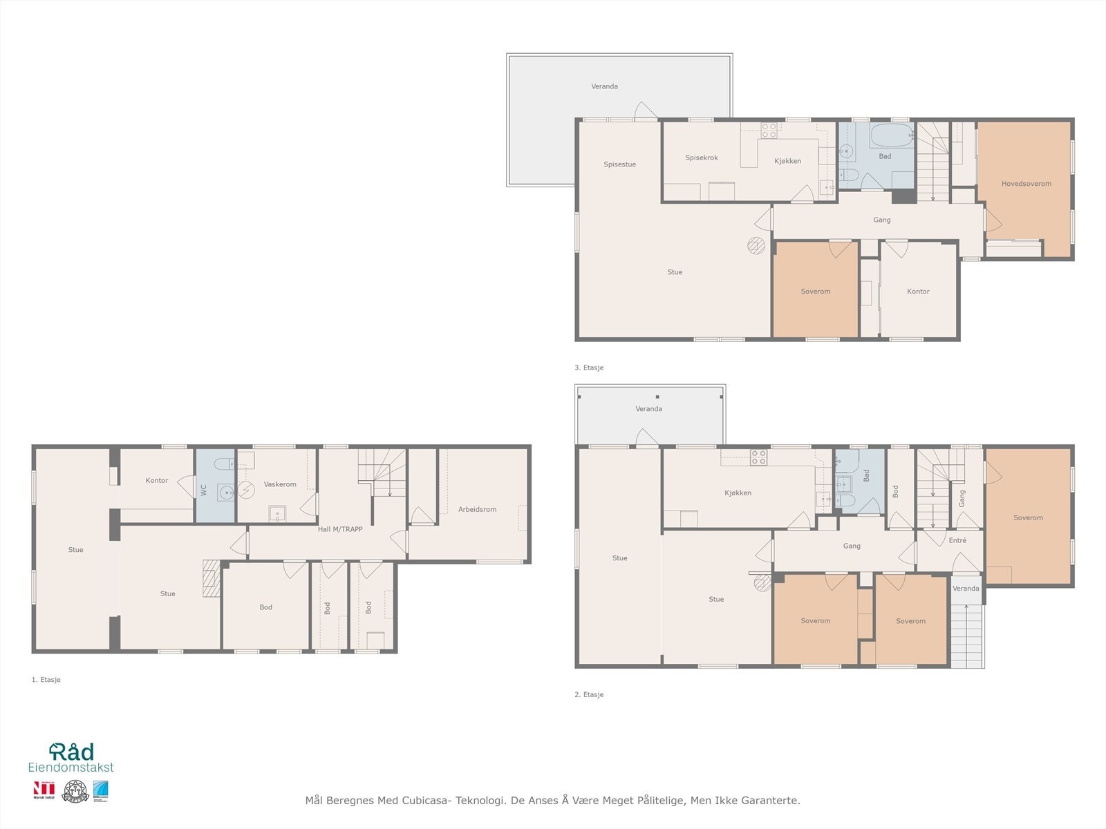 Planløsning alle etasjer. Galleribilde
