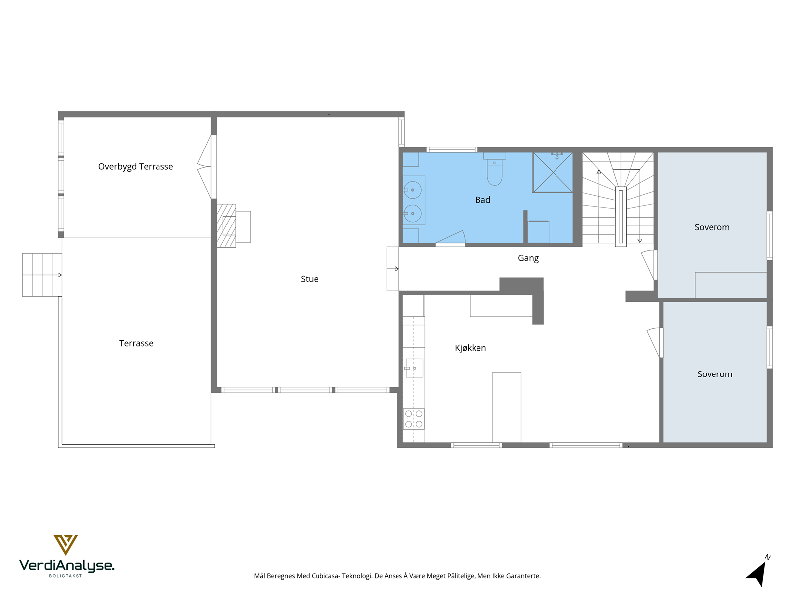 Planløsning over dagens bruk av hovedetg. Galleribilde