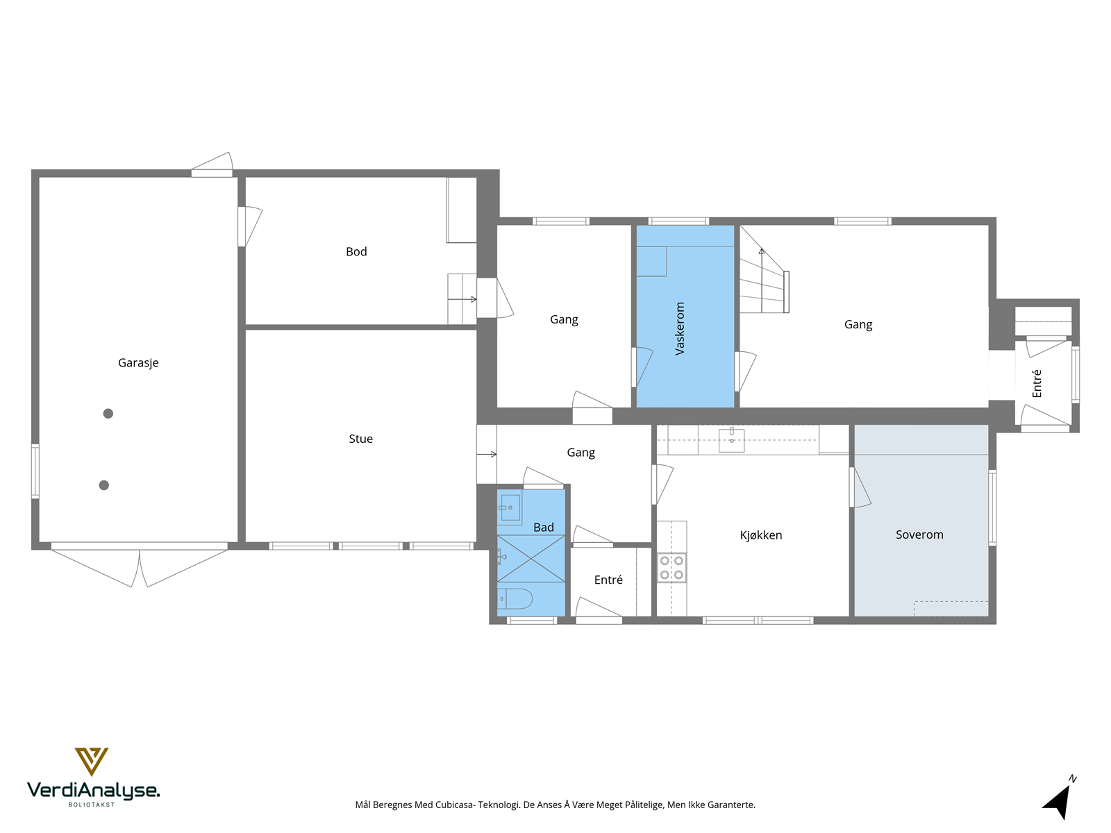 Planløsning over dagens bruk av sokkeletg. Galleribilde