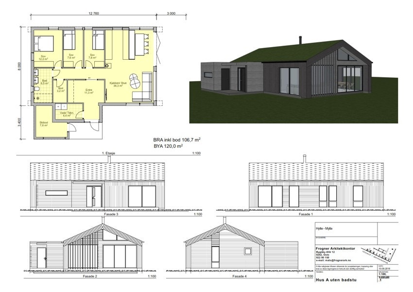 Fritidsboligen har en meget innholdsrik planløsning med BRA på hele 106 kvm. Galleribilde