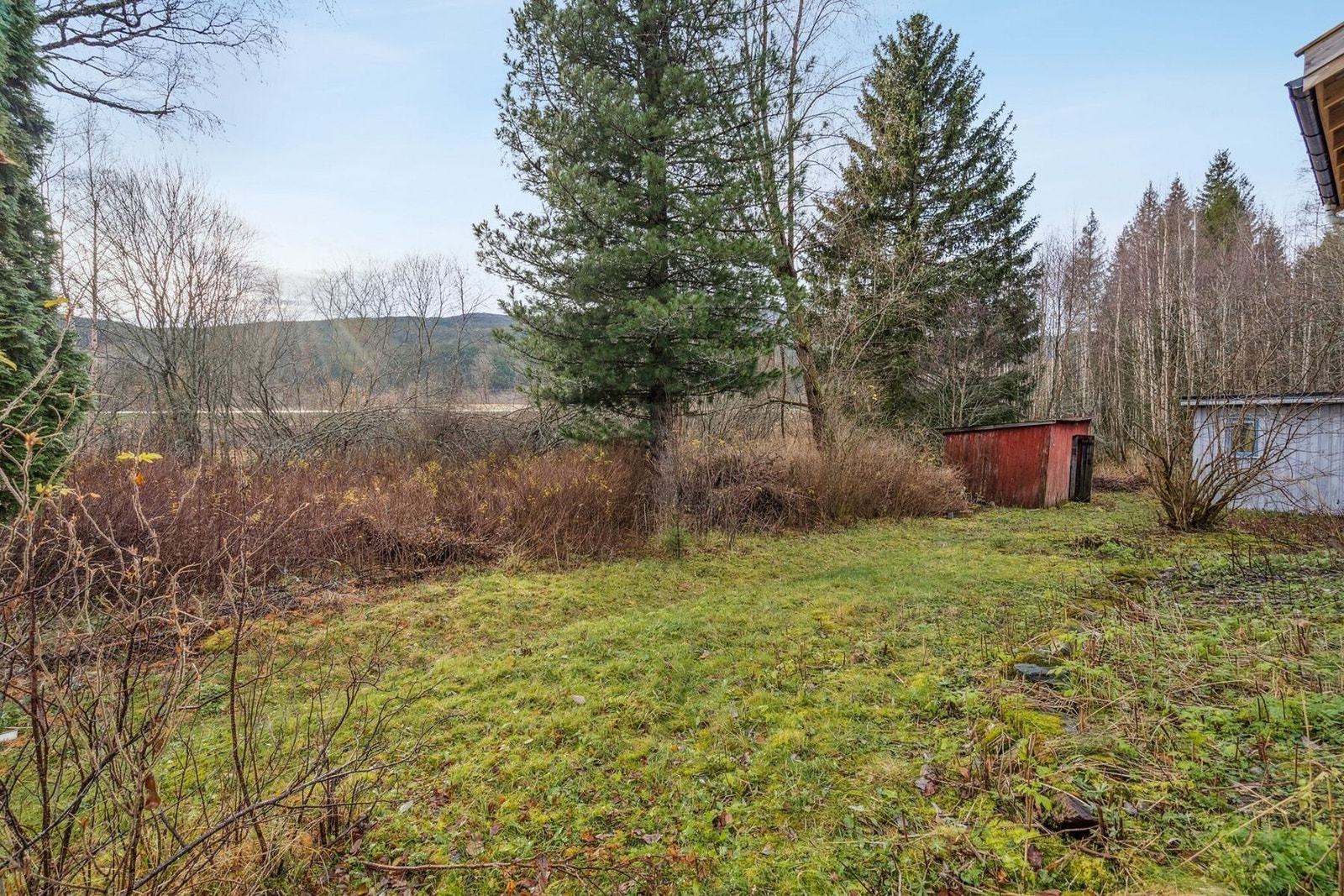 Eiendommen har en stor og solrik tomt på 1,6 mål. Galleribilde