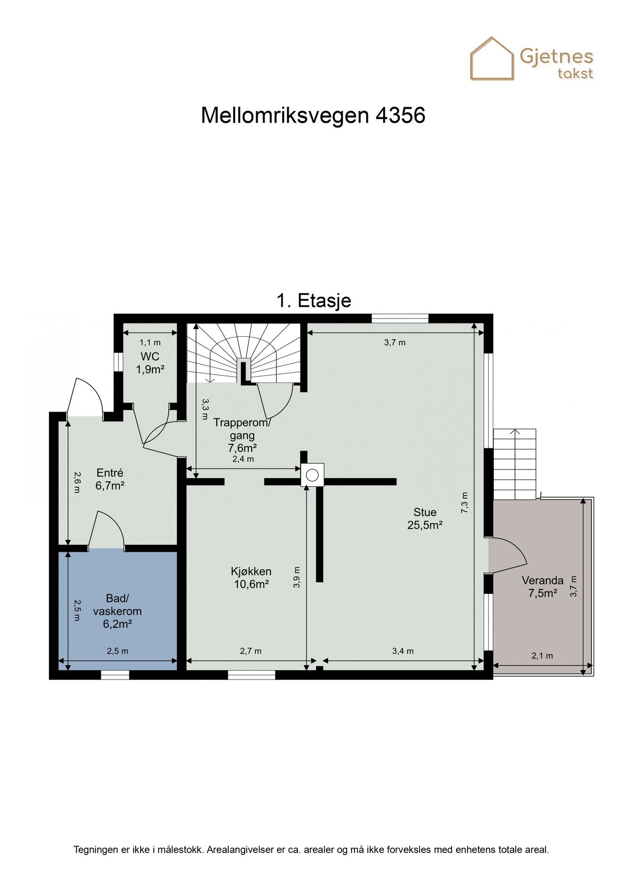 Plantegning 1. etasje. Galleribilde