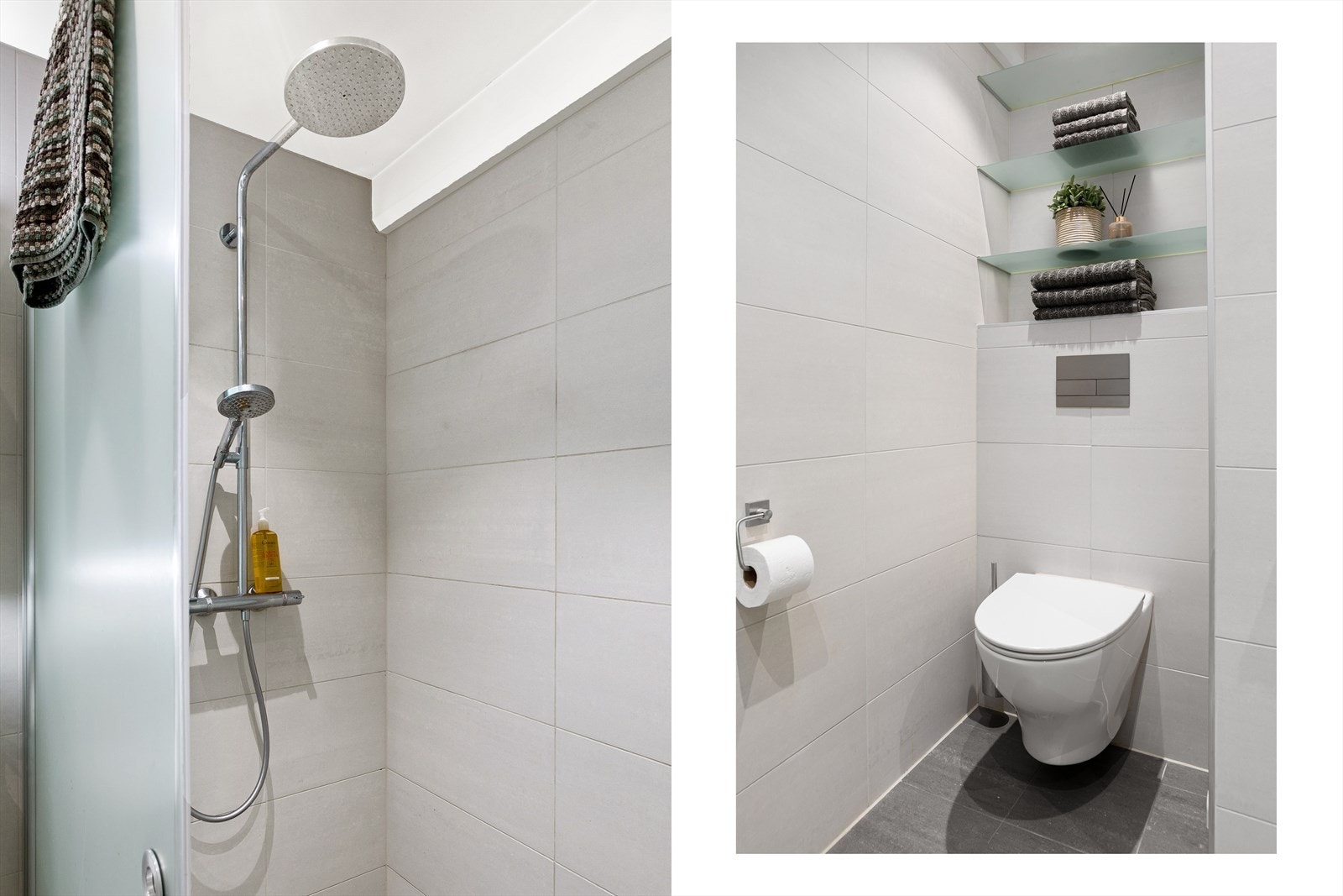 Regnfallsdusj og vegghengt toalett Galleribilde