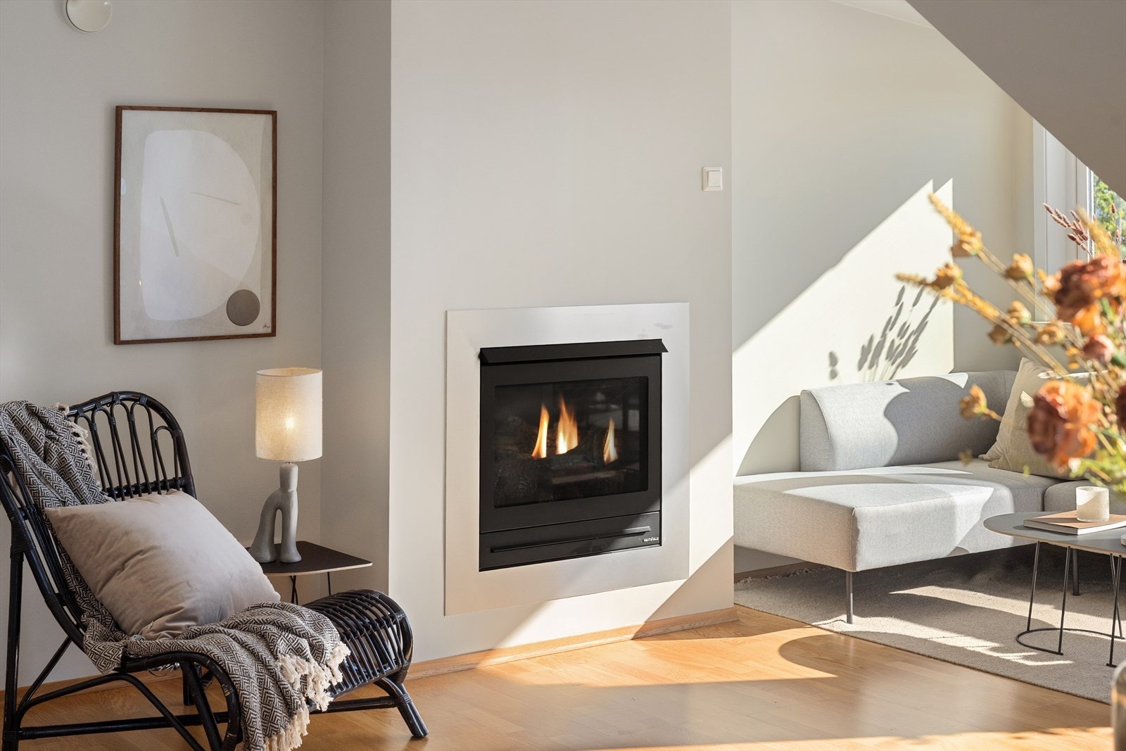 Den moderne gasspeisen gir en lun og behagelig stemning. Galleribilde