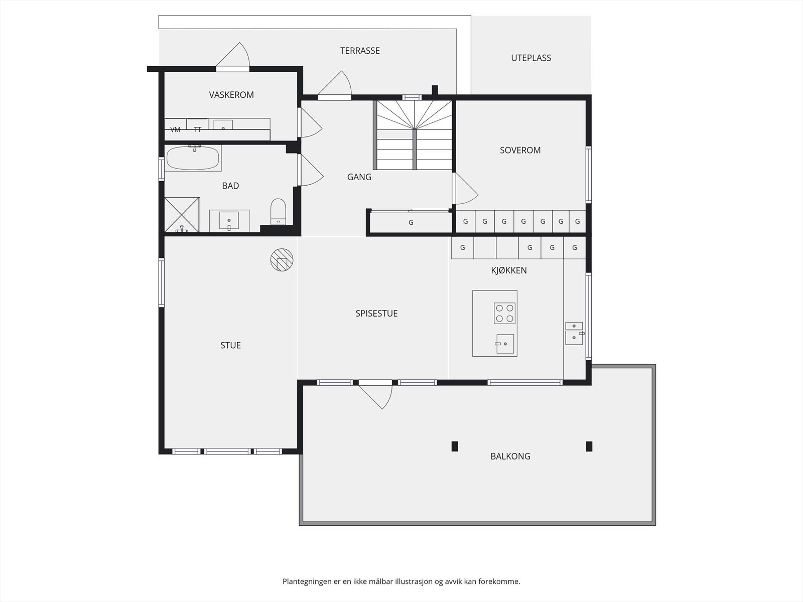 Plantegning hovedetasje. Galleribilde