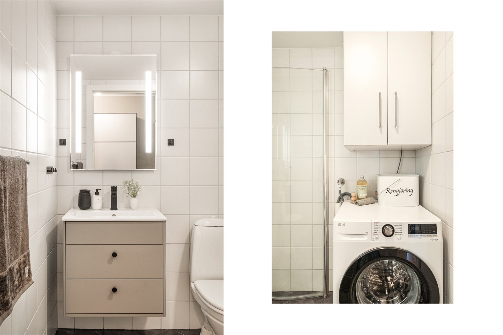 Baderomsmøbel er fra Gustavberg og av høy kvalitet. Galleribilde