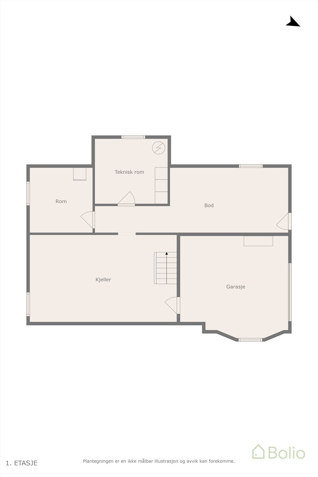 Plantegning kjeller. Galleribilde