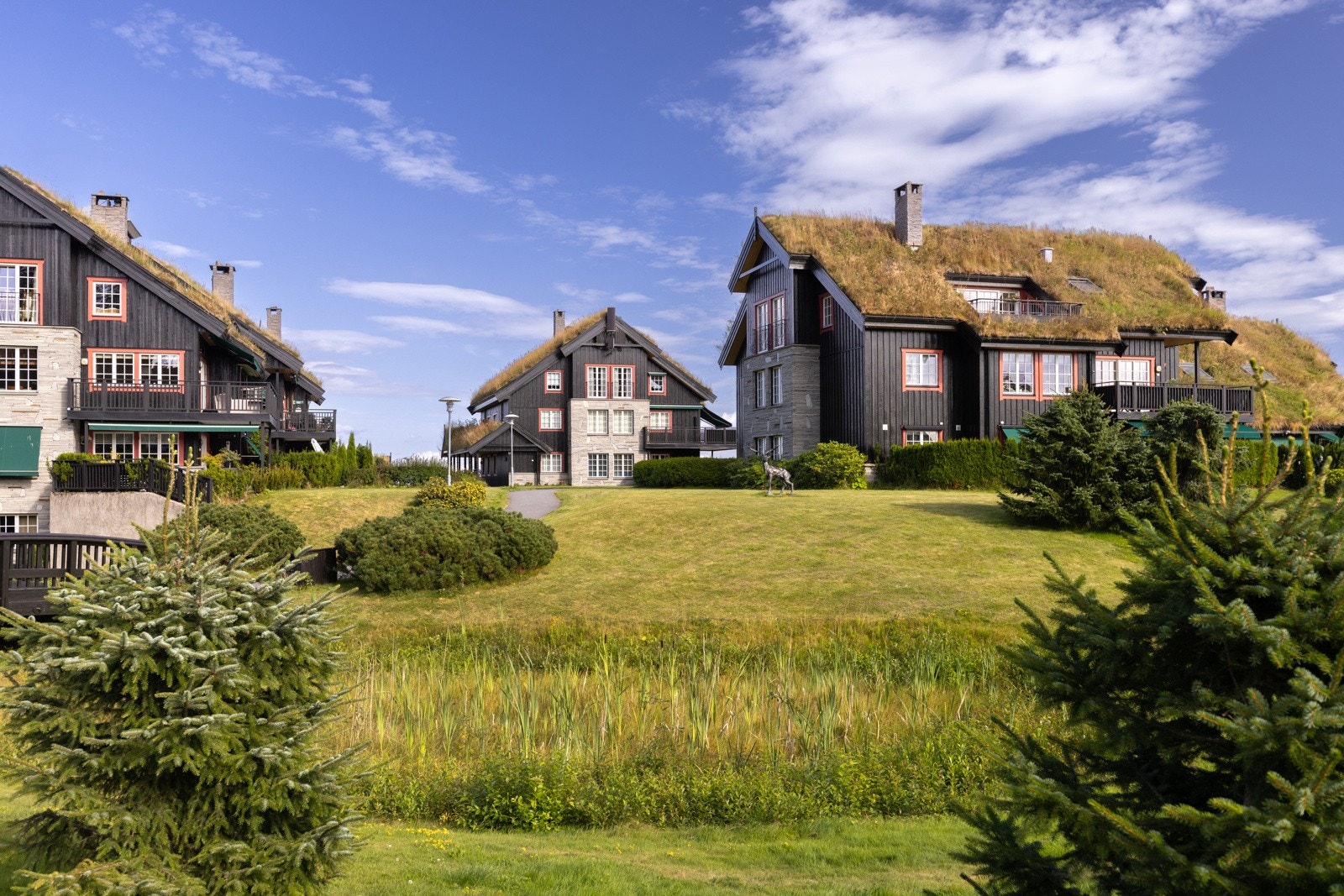 Sameiet har en flott felles tomt som er parkmessig opparbeidet, med frodige, velstelte gressplener og et rikt utvalg av prydbusker og små trær som gir et grønt og innbydende miljø. Galleribilde