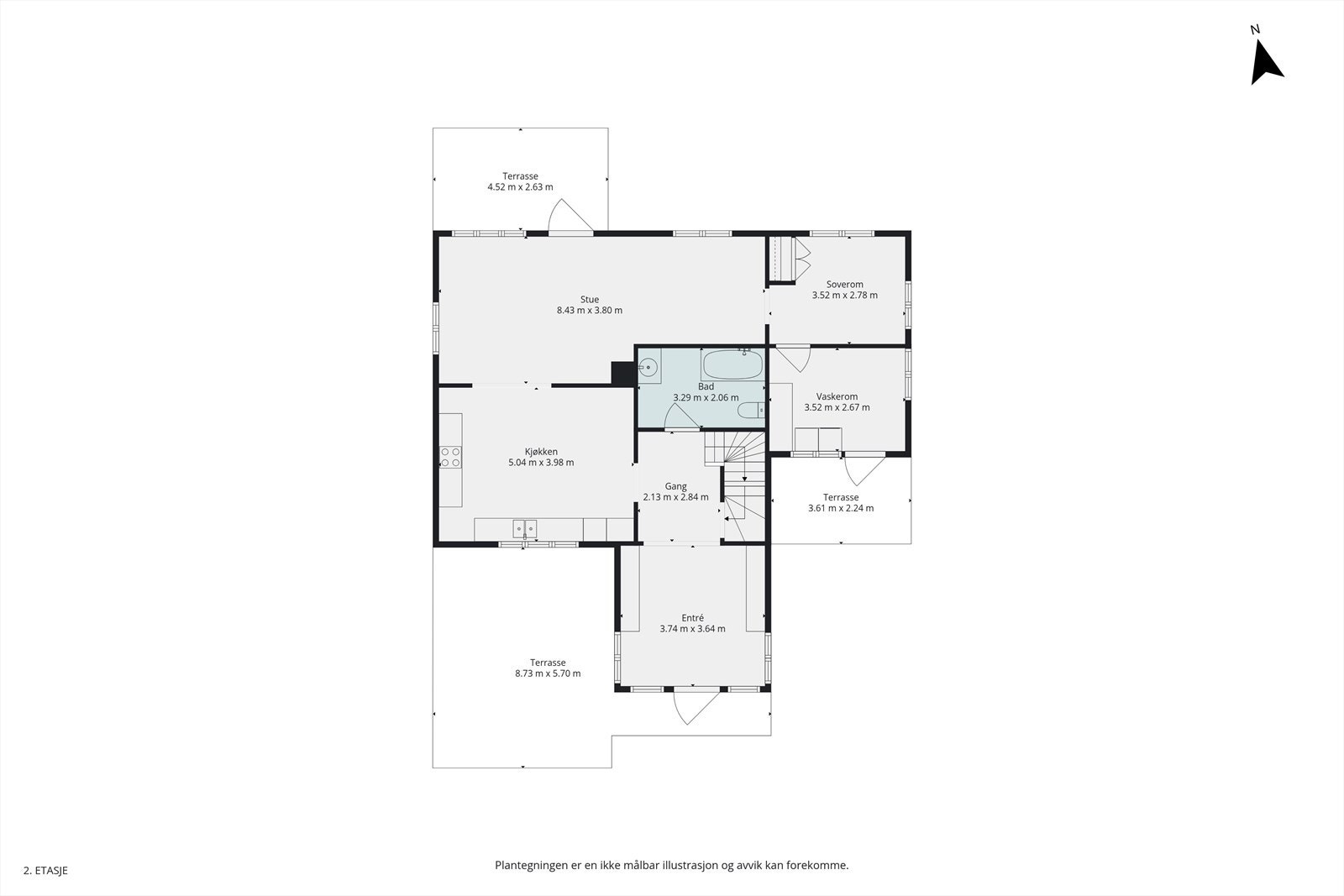 Plantegning 1. etasje Galleribilde