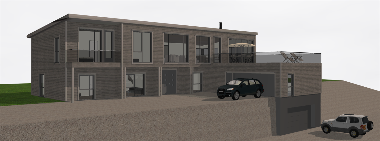 Forslag til bygg på tomten. Galleribilde