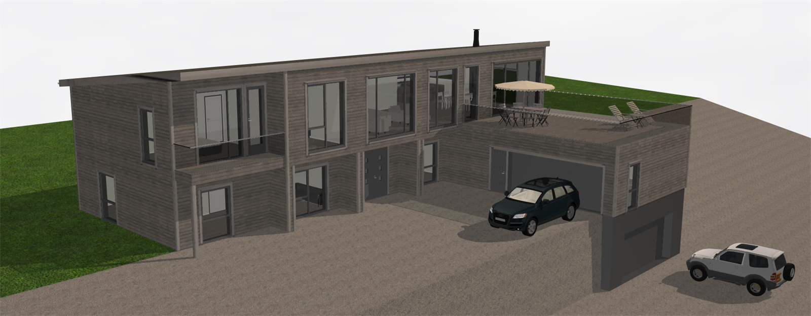 Forslag til bygg på tomten. Galleribilde