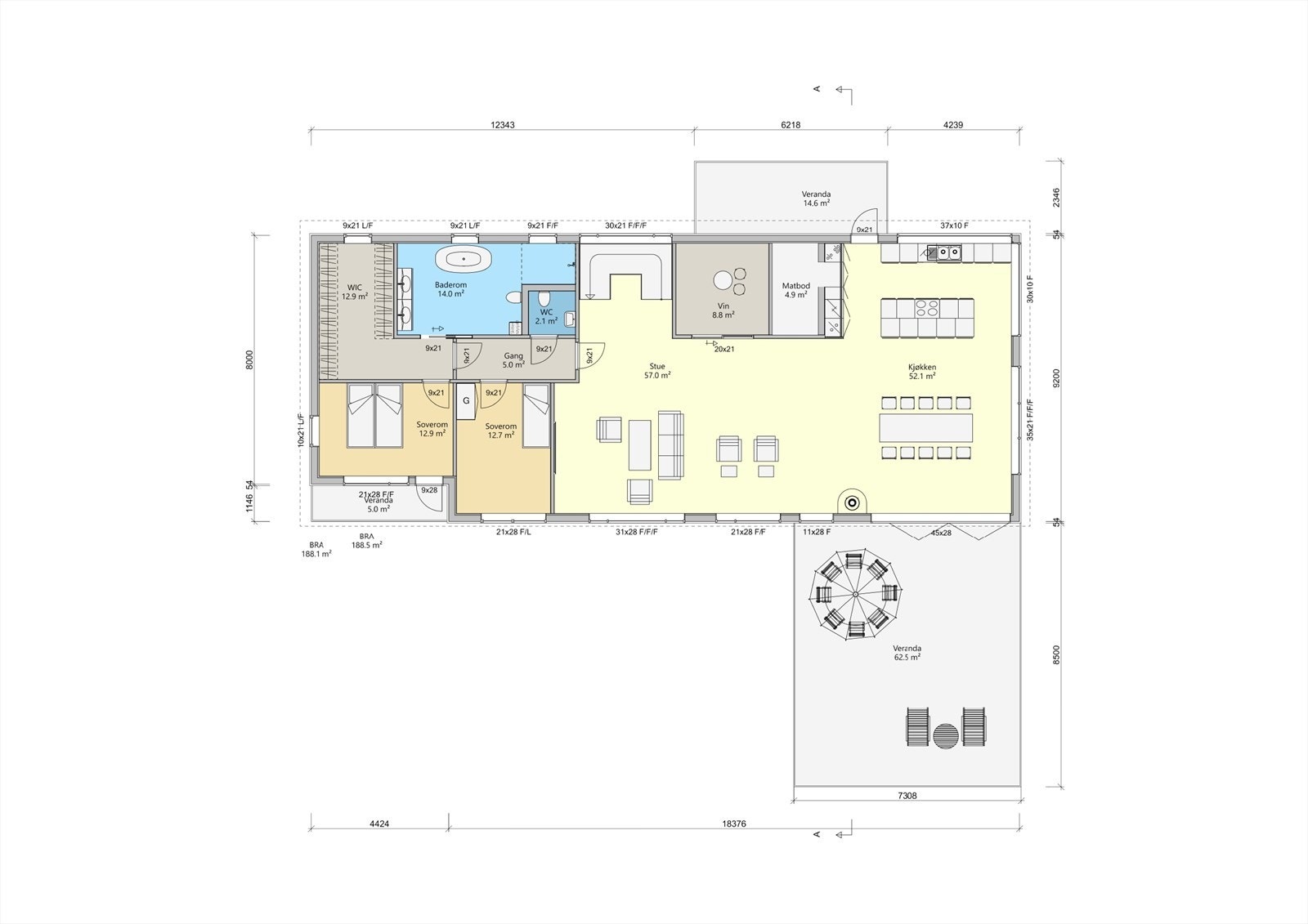 Skisse 2 Plan 3 - Dette er kun et forslag og ikke byggemeldt. Galleribilde