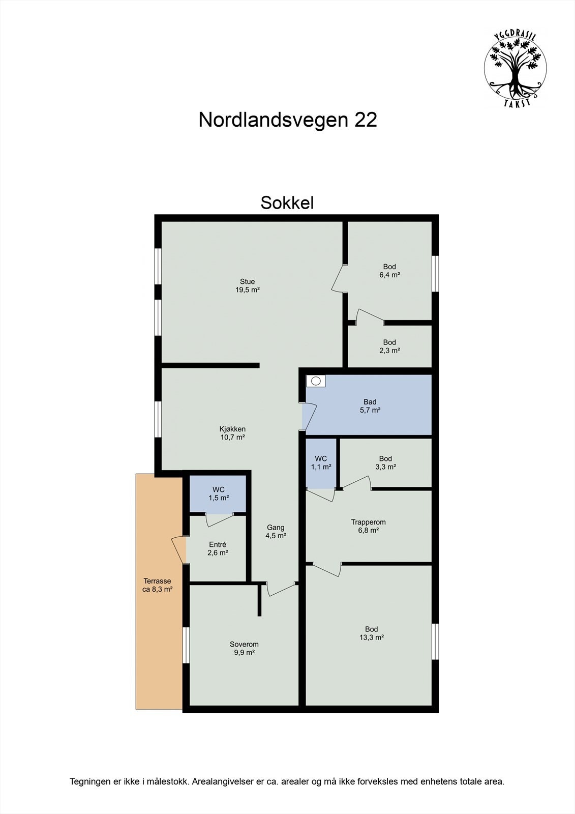 Planskisse sokkel Galleribilde